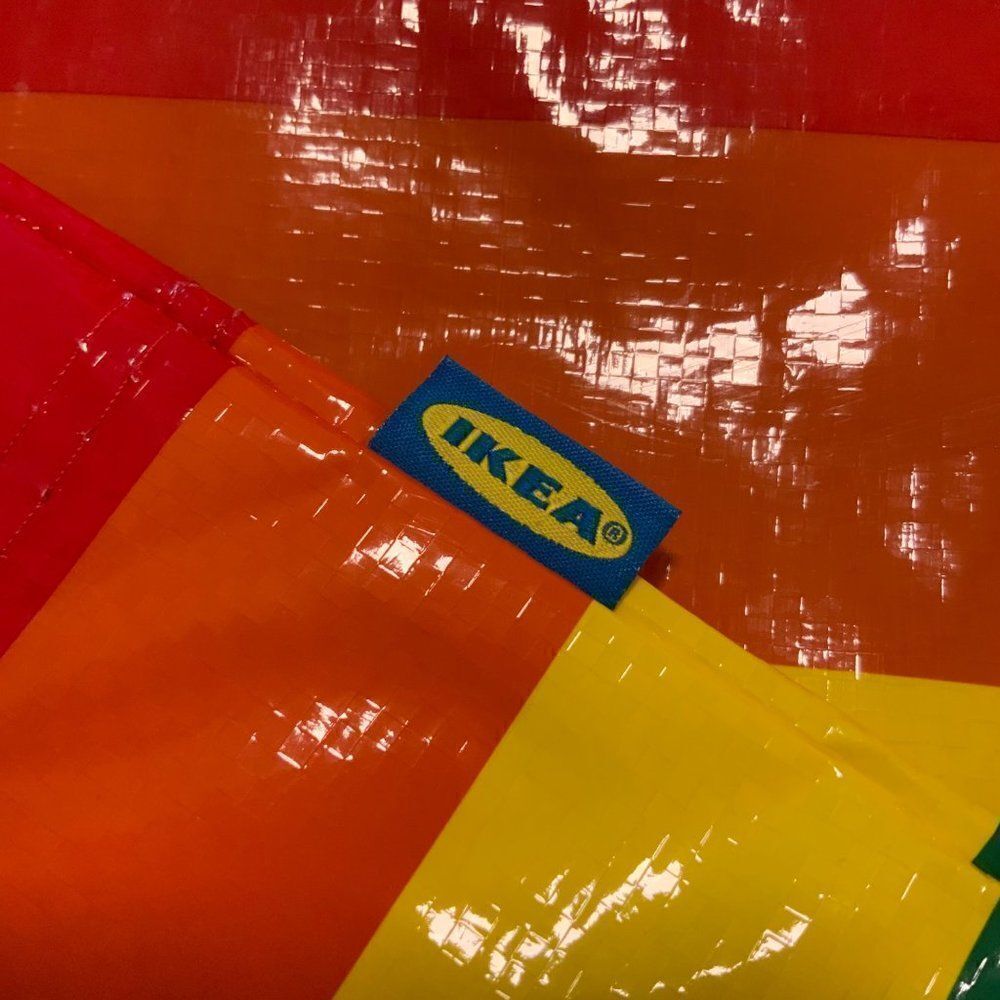 Ikea Rainbow Plastic Tote Bundle of 2 Large and Small Durable Waterproof New - Picture 8 of 9